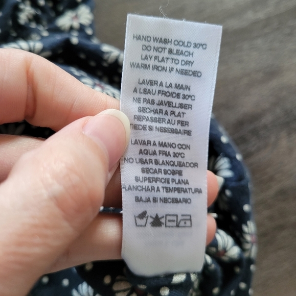 Anthropologie Sundry Navy Daisy Ruched Racerback Tank Dress Size 1/Small - Picture 6 of 10